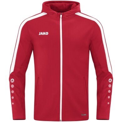 JAKO Hooded Jacket Power (Polyester Fleece, Side Pockets with Zip) Red Men