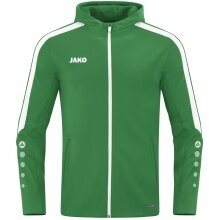 JAKO Hooded Jacket Power (Polyester Fleece, Side Pockets with Zip) Green Kids