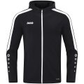 JAKO Hooded Jacket Power (Polyester Fleece, Side Pockets with Zipper) black/white Men