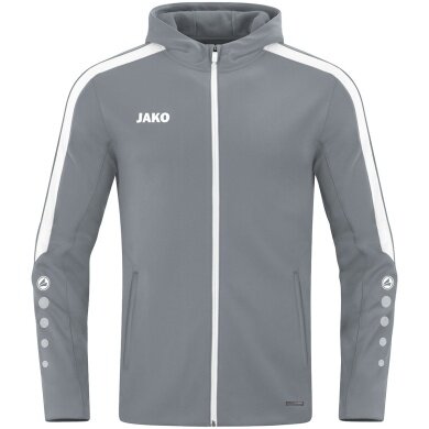 JAKO Hooded Jacket Power (Polyester Fleece, Side Pockets with Zipper) Dark Grey Kids