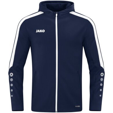 JAKO Hooded Jacket Power (Polyester Fleece, Side Pockets with Zipper) Navy Blue Men