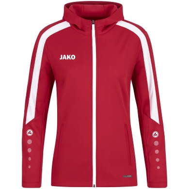 JAKO Hooded Jacket Power (Polyester Fleece, Side Pockets with Zip) Red Women