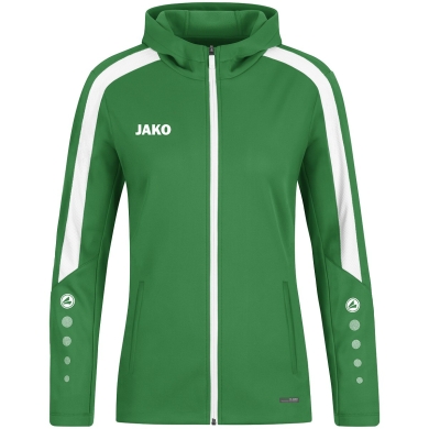 JAKO Hooded Jacket Power (Polyester Fleece, Side Pockets with Zipper) Green Women