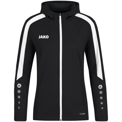 JAKO Hooded Jacket Power (Polyester Fleece, Side Pockets with Zipper) Black Women