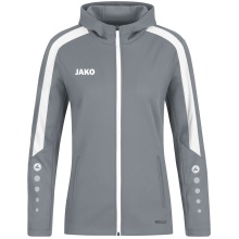 JAKO Hooded Jacket Power (Polyester Fleece, Side Pockets with Zip) Dark Grey Women