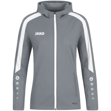 JAKO Hooded Jacket Power (Polyester Fleece, Side Pockets with Zip) Dark Grey Women