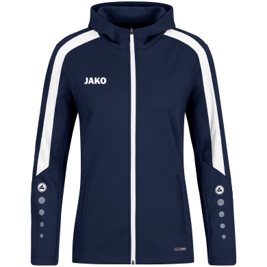 JAKO Hooded Jacket Power (Polyester Fleece, Side Pockets with Zip) Navy Blue Women