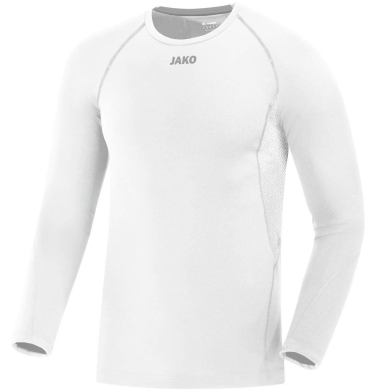 JAKO Long Sleeve Compression 2.0 (Polyester-Stretch-Tech) White Men's Underwear