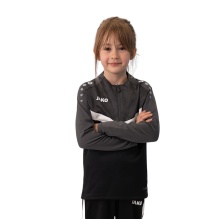 JAKO Long Sleeve Zip Top Iconic (comfortable fit) black/anthracite grey children