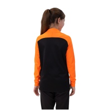 JAKO Long Sleeve Shirt Ziptop Iconic (comfortable to wear) black/neon orange Kids