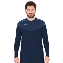 JAKO Sport Long Sleeve Sweat Champ 2.0 (100% Polyester) Navy/Light Blue Men