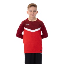 JAKO Sport Long Sleeve Sweatshirt Iconic (Polyester Stretch Fleece) red/burgundy Kids