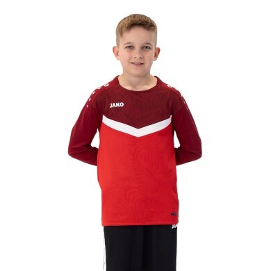 JAKO Sport Long Sleeve Sweatshirt Iconic (Polyester Stretch Fleece) red/burgundy Kids