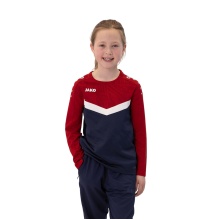 JAKO Sport Long Sleeve Sweatshirt Iconic (Polyester Stretch Fleece) navy/red Kids