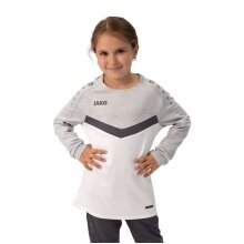 JAKO Sport Long Sleeve Sweatshirt Iconic (Polyester Stretch Fleece) white/grey/charcoal grey Kids