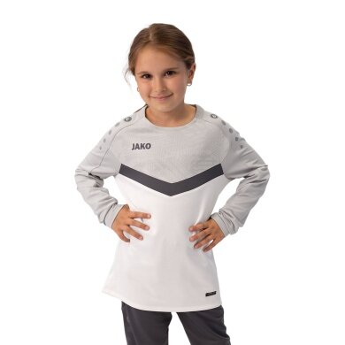 JAKO Sport Long Sleeve Sweatshirt Iconic (Polyester Stretch Fleece) white/grey/charcoal grey Kids