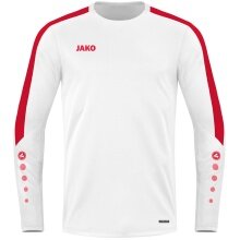 JAKO Sport Long Sleeve Shirt Sweat Power (recycled Polyester, high freedom of movement) white/red Men