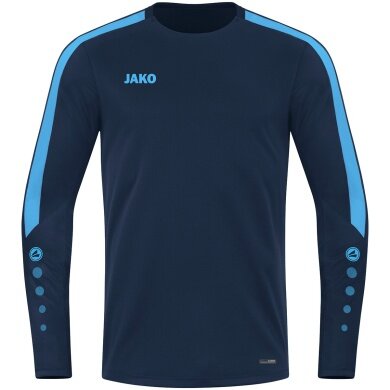 JAKO Sport Long Sleeve Shirt Sweat Power (recycled Polyester, high freedom of movement) navy blue/sky blue Men