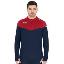 JAKO Sport Long Sleeve Shirt Ziptop Champ 2.0 (100% Polyester) Navy/Red Men