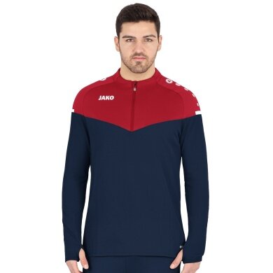 JAKO Sport Long Sleeve Shirt Ziptop Champ 2.0 (100% Polyester) Navy/Red Men