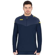 JAKO Sport Long Sleeve Shirt Ziptop Champ 2.0 (100% Polyester) Navy/Blue/Yellow Men