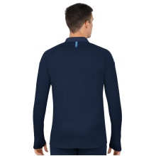 JAKO Sport Long Sleeve Shirt Ziptop Champ 2.0 (100% Polyester) Navy Blue/Light Blue Men