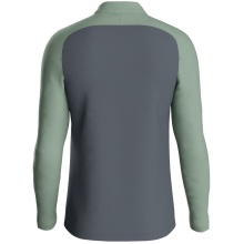 JAKO Long Sleeve Zip Top Iconic (comfortable fit) charcoal grey/mint green children