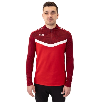 JAKO Long Sleeve Zip Top Iconic (comfortable fit) red/burgundy men's