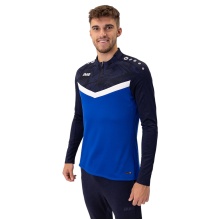 JAKO Long Sleeve Zip Top Iconic (comfortable fit) royal blue/navy blue men's