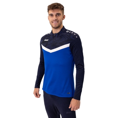 JAKO Long Sleeve Zip Top Iconic (comfortable fit) royal blue/navy blue men's