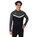 JAKO Long Sleeve Zip Top Iconic (comfortable fit) black/anthracite grey men's