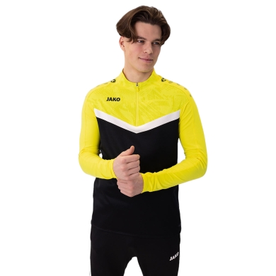 JAKO Long Sleeve Zip Top Iconic (comfortable fit) black/yellow men's