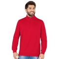 JAKO Long Sleeve Zip Top Organic - Soft Inner Side, Zip Fastener - Red Men