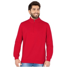 JAKO Long Sleeve Zip Top Organic - Soft Inner Side, Zip Fastener - Red Men