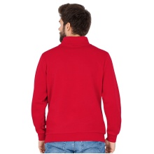 JAKO Long Sleeve Zip Top Organic - Soft Inner Side, Zip Fastener - Red Men