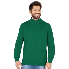 JAKO Long Sleeve Zip Top Organic - Soft Inner Side, Zip Fastener - Green Men