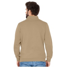 JAKO Long Sleeve Zip Top Organic - Soft Inner Side, Zip Fastener - Sand Brown Men