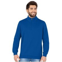 JAKO Long Sleeve Zip Top Organic - Soft Inner Side, Zip Fastener - Royal Blue Men