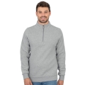 JAKO Long Sleeve Zip Top Organic - Soft Inner Side, Zip Fastener - Light Grey Men