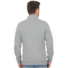 JAKO Long Sleeve Zip Top Organic - Soft Inner Side, Zip Fastener - Light Grey Men