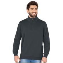 JAKO Long Sleeve Zip Top Organic - Soft Inner Side, Zip Fastener - Anthracite Grey Men