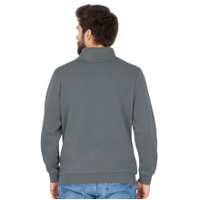 JAKO Long-sleeved Zip Top Organic - Soft Inner Side, Zip Fastener - Dark Grey Men