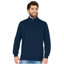 JAKO Long-sleeved Zip Top Organic - Soft Inner Side, Zip Fastener - Navy Blue Men