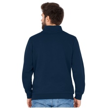 JAKO Long-sleeved Zip Top Organic - Soft Inner Side, Zip Fastener - Navy Blue Men