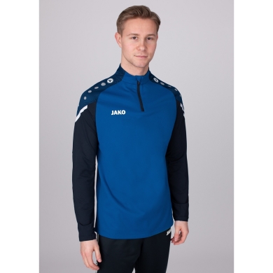 JAKO Long Sleeve Zip Top Performance (Polyester-Stretch-Fleece) royal blue/navy blue Men