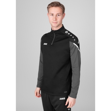 JAKO Long Sleeve Zip Top Performance (Polyester-Stretch-Fleece) black/anthracite grey Men