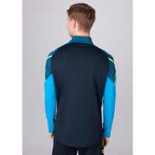 JAKO Long Sleeve Zip Top Performance (Polyester-Stretch-Fleece) navy blue/light blue Men