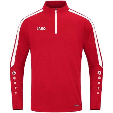 JAKO Long Sleeve Zip Top Power (recycled polyester, highly elastic) red Men