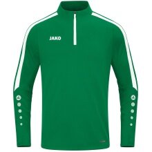 JAKO Long-sleeved Zip Top Power (recycled polyester, highly elastic) green Kids