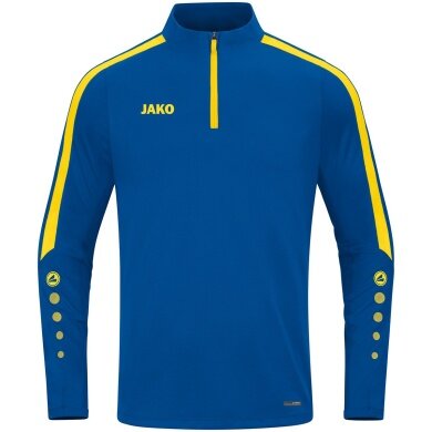 JAKO Long Sleeve Zip Top Power (recycled Polyester, highly elastic) royal blue/yellow Children